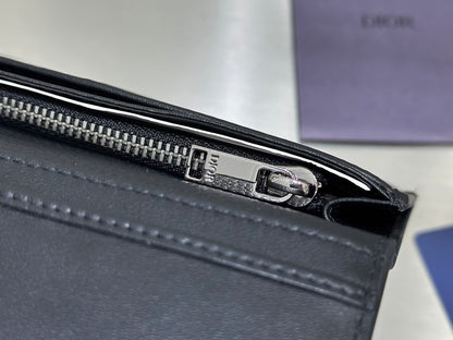 Dior Men's Long Wallet with Bifold Coin Pocket