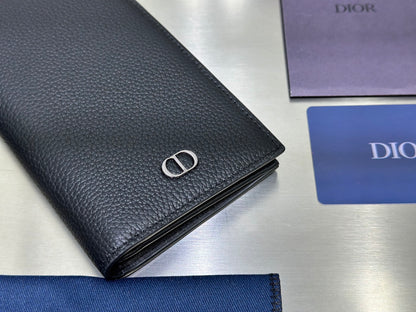 Dior Men's Long Wallet with Bifold Coin Pocket