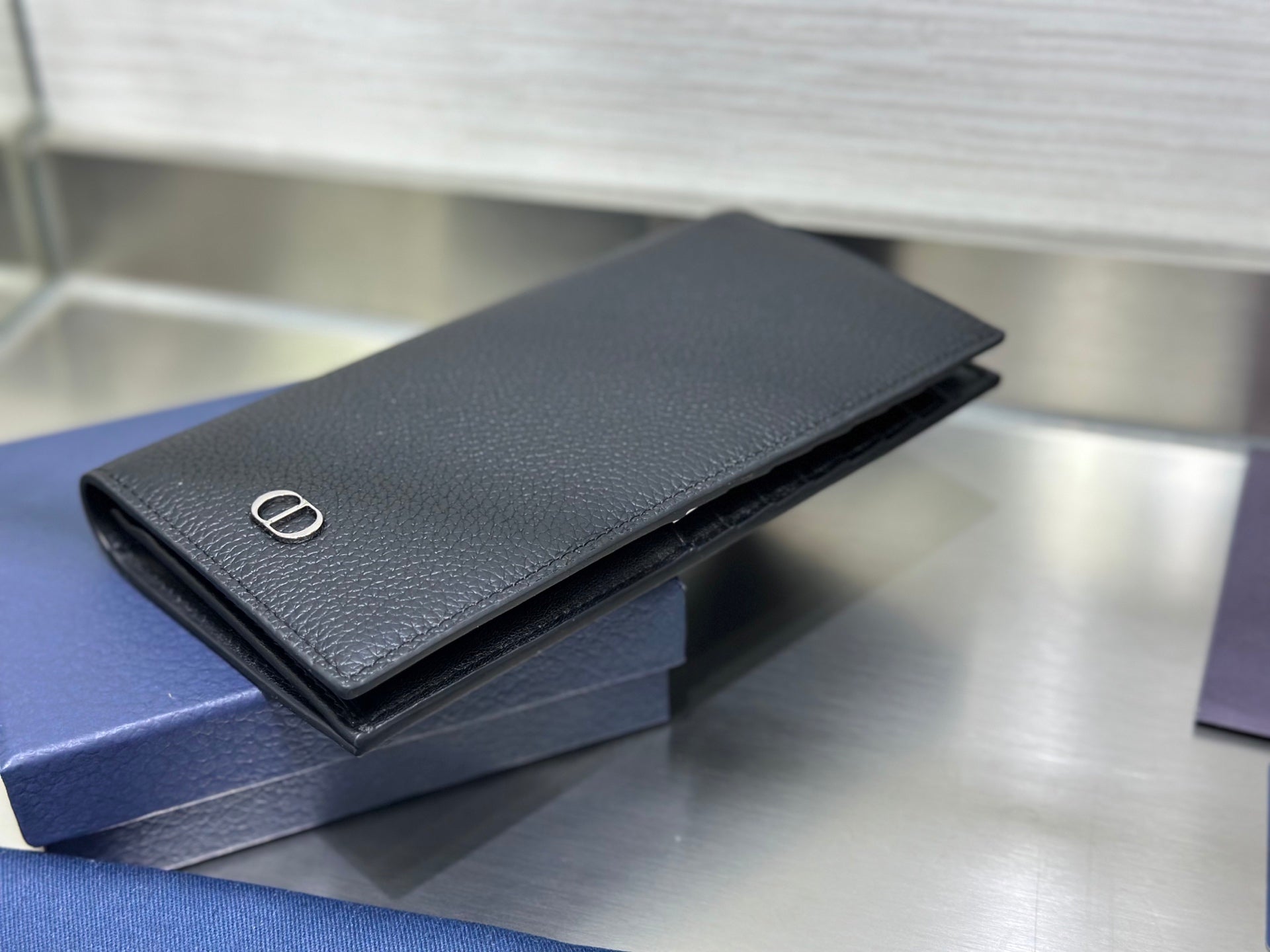 Dior Men's Long Wallet with Bifold Coin Pocket