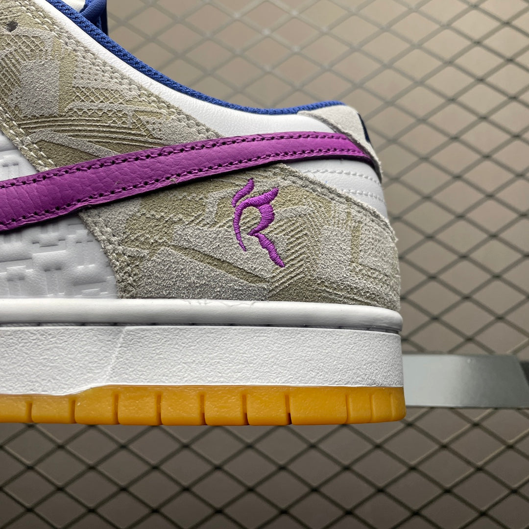 Rayssa Leal × Nike SB Dunk Low PRM "Pure Platinum and Vivid Purple"