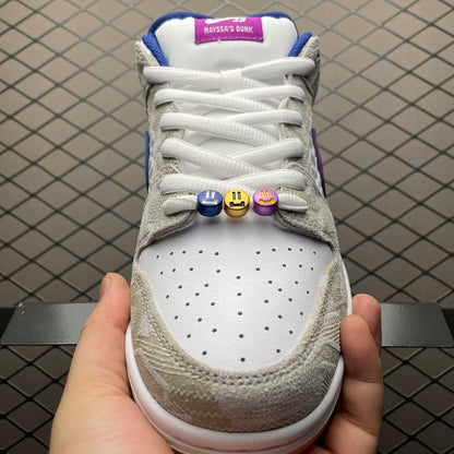 Rayssa Leal × Nike SB Dunk Low PRM "Pure Platinum and Vivid Purple"