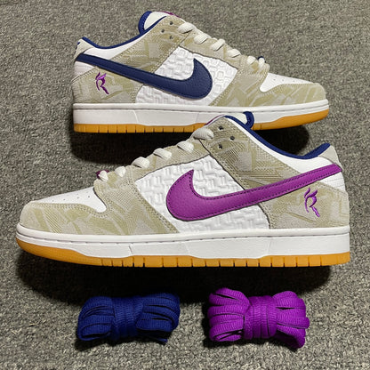 Rayssa Leal × Nike SB Dunk Low PRM "Pure Platinum and Vivid Purple"