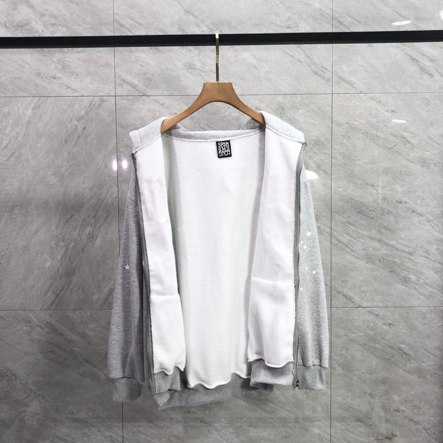 Sp5der Atlanta Full Zip Hoodie 'Heather Grey'