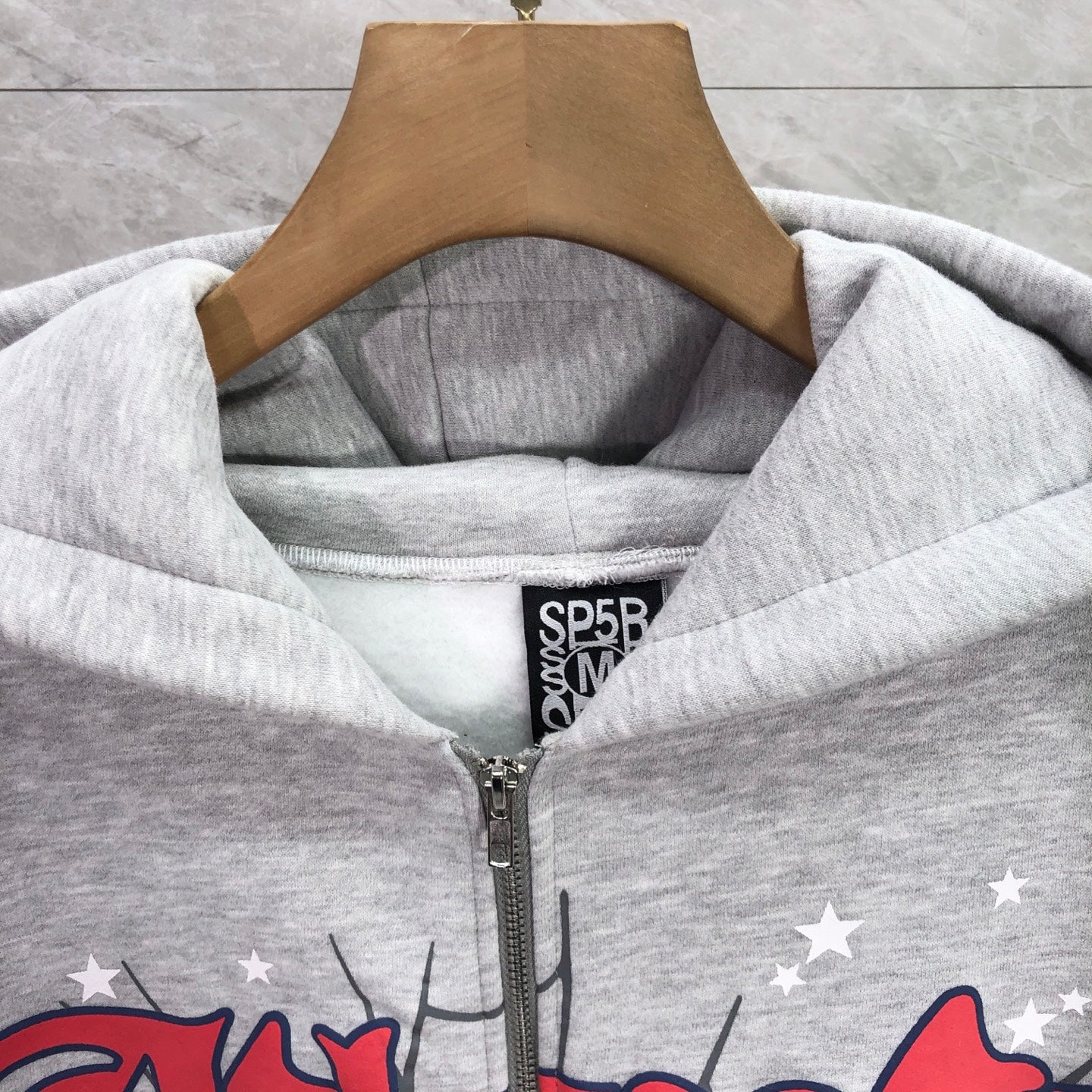 Sp5der Atlanta Full Zip Hoodie 'Heather Grey'