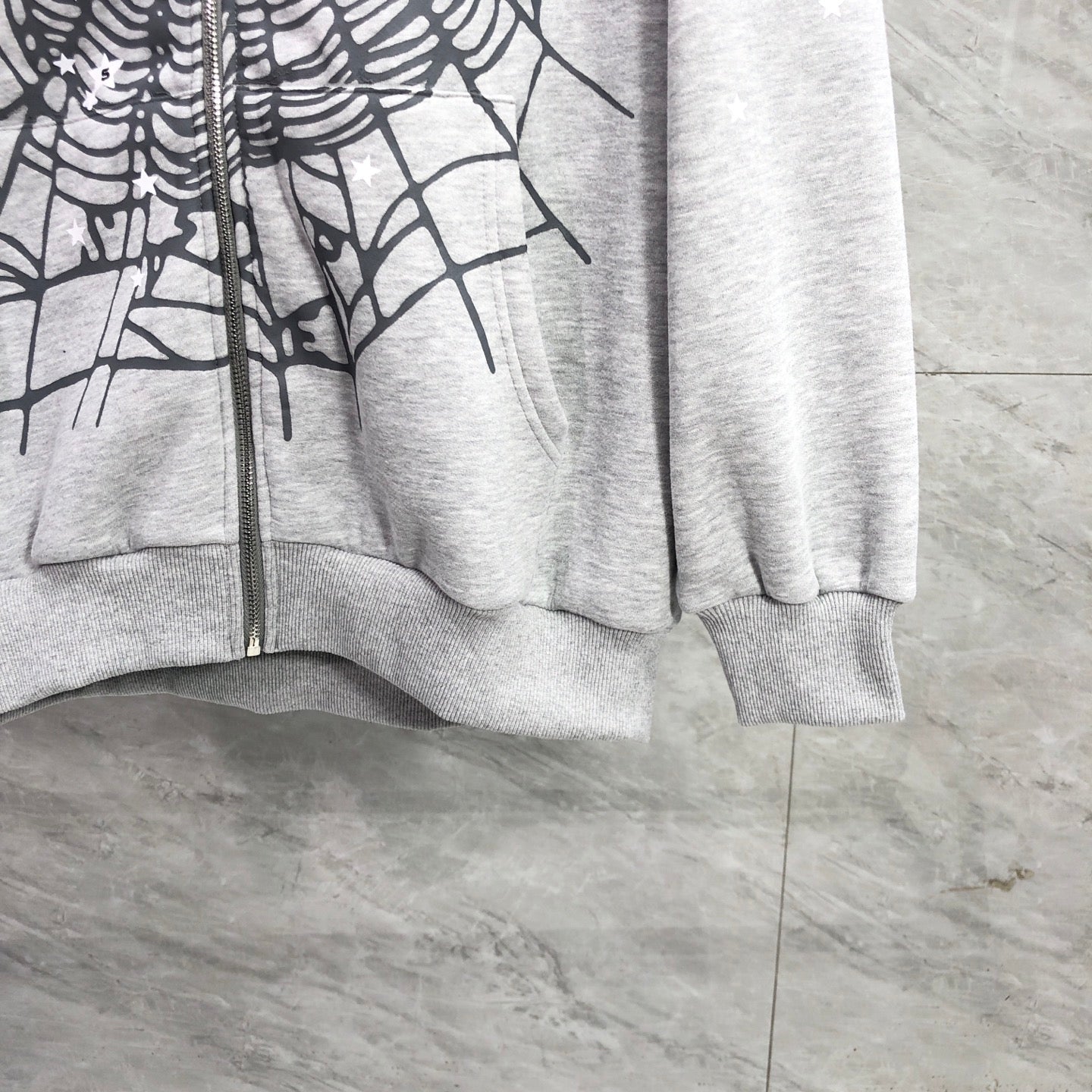 Sp5der Atlanta Full Zip Hoodie 'Heather Grey'