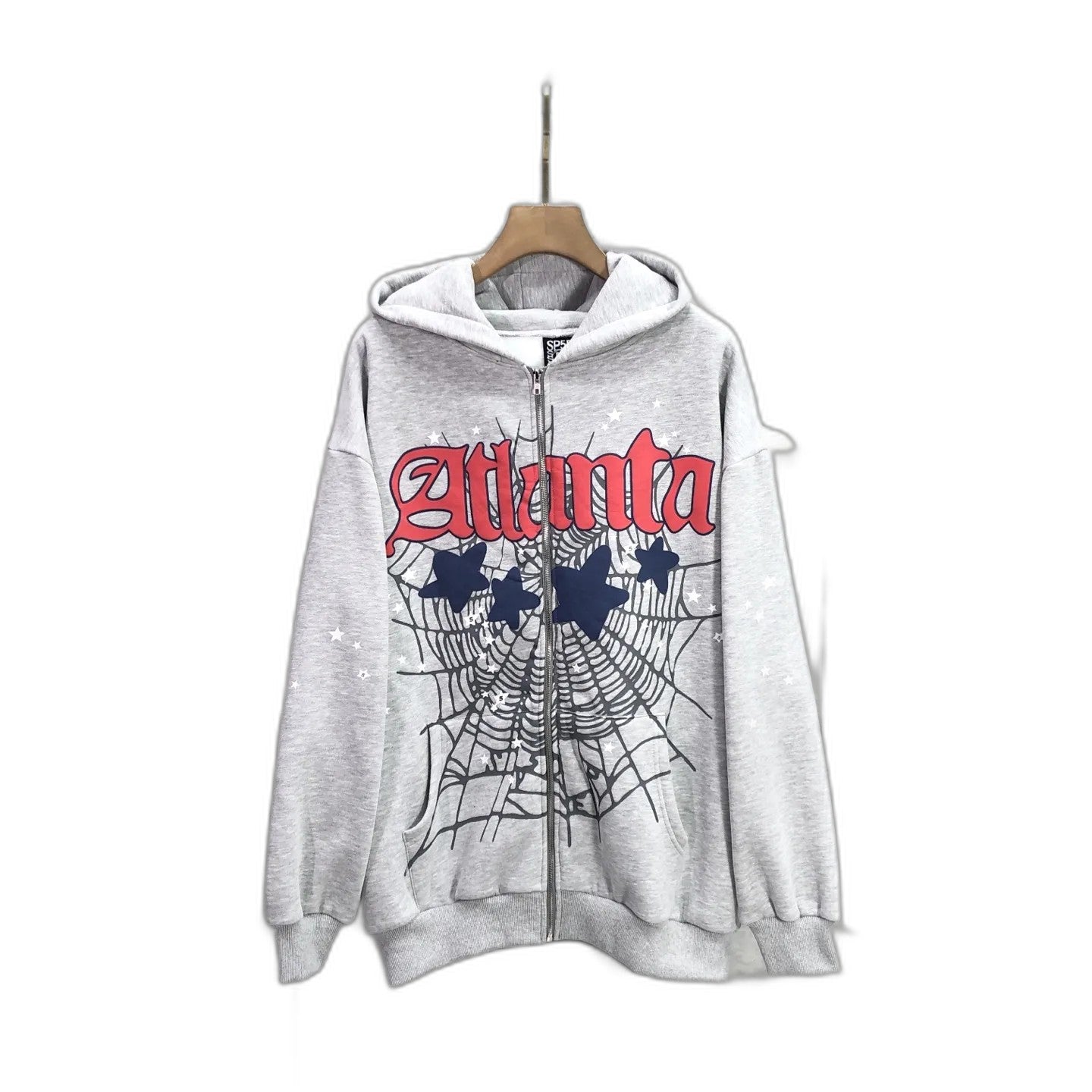 Sp5der Atlanta Full Zip Hoodie 'Heather Grey'