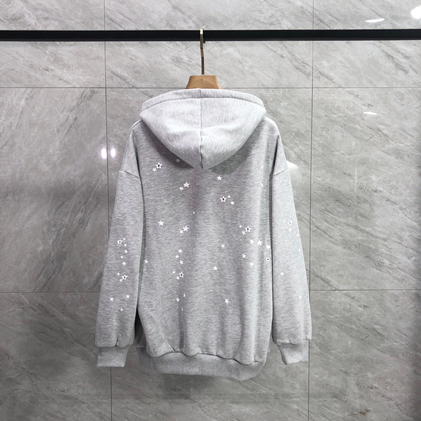 Sp5der Atlanta Full Zip Hoodie 'Heather Grey'