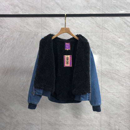 Corteiz Embossed C-Star Denim Work Jacket Blue