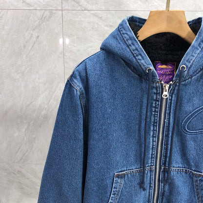 Corteiz Embossed C-Star Denim Work Jacket Blue