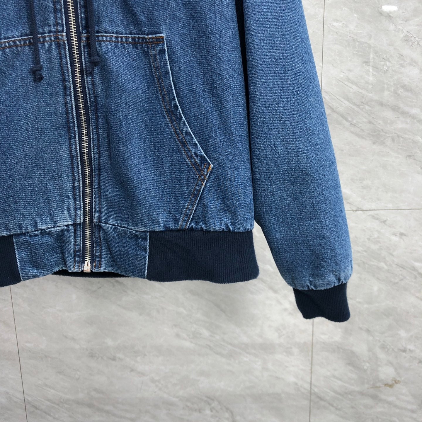 Corteiz Embossed C-Star Denim Work Jacket Blue