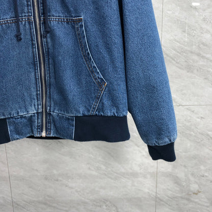 Corteiz Embossed C-Star Denim Work Jacket Blue