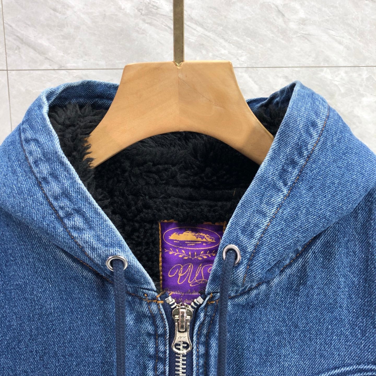 Corteiz Embossed C-Star Denim Work Jacket Blue
