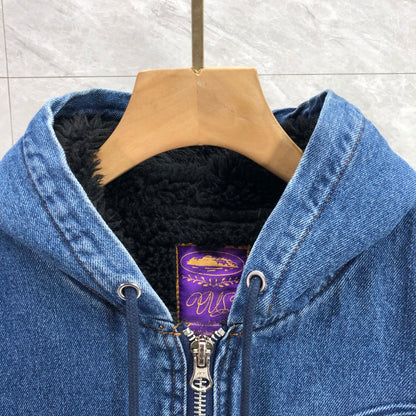 Corteiz Embossed C-Star Denim Work Jacket Blue