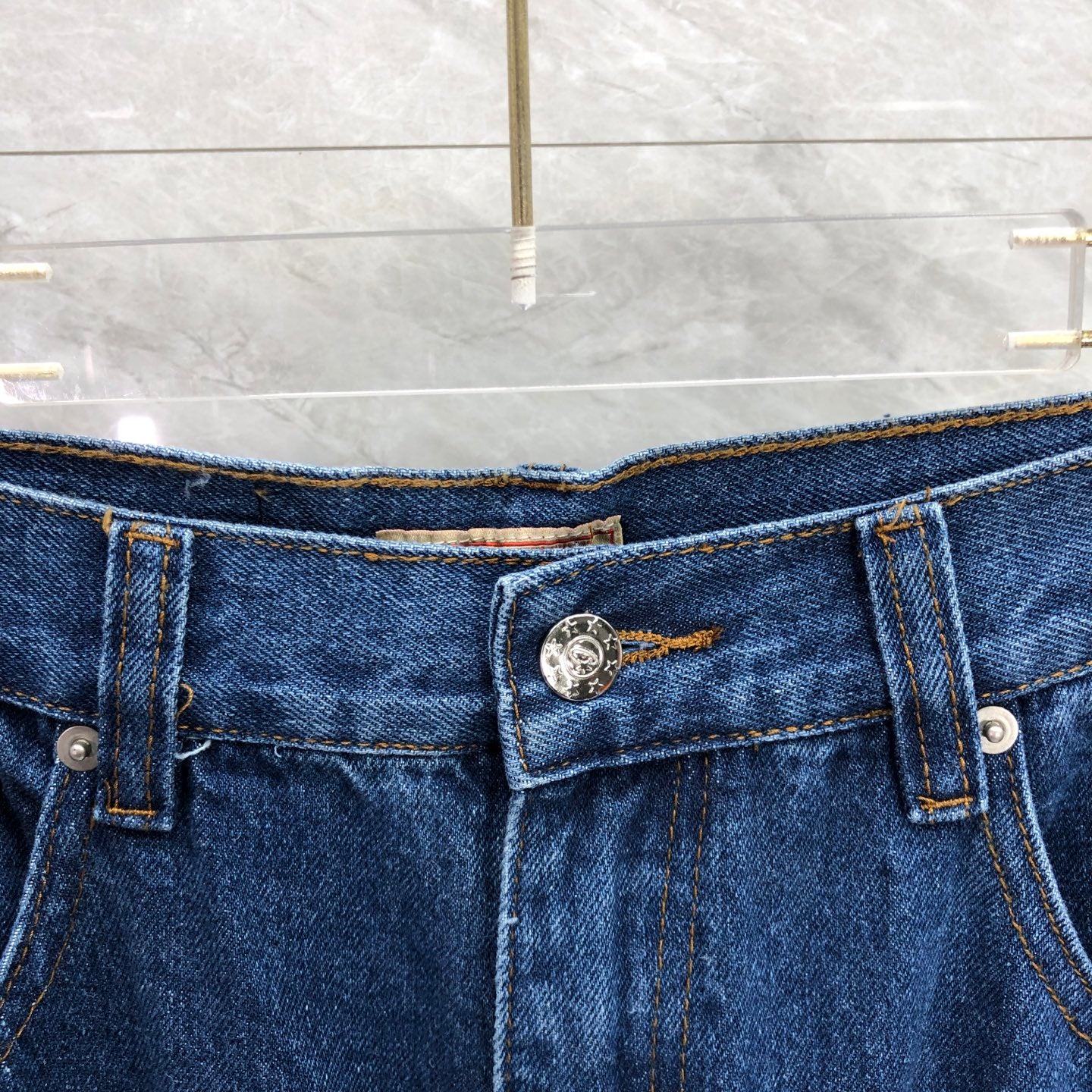 Corteiz Embossed C-Star Denim Work Pant Blue