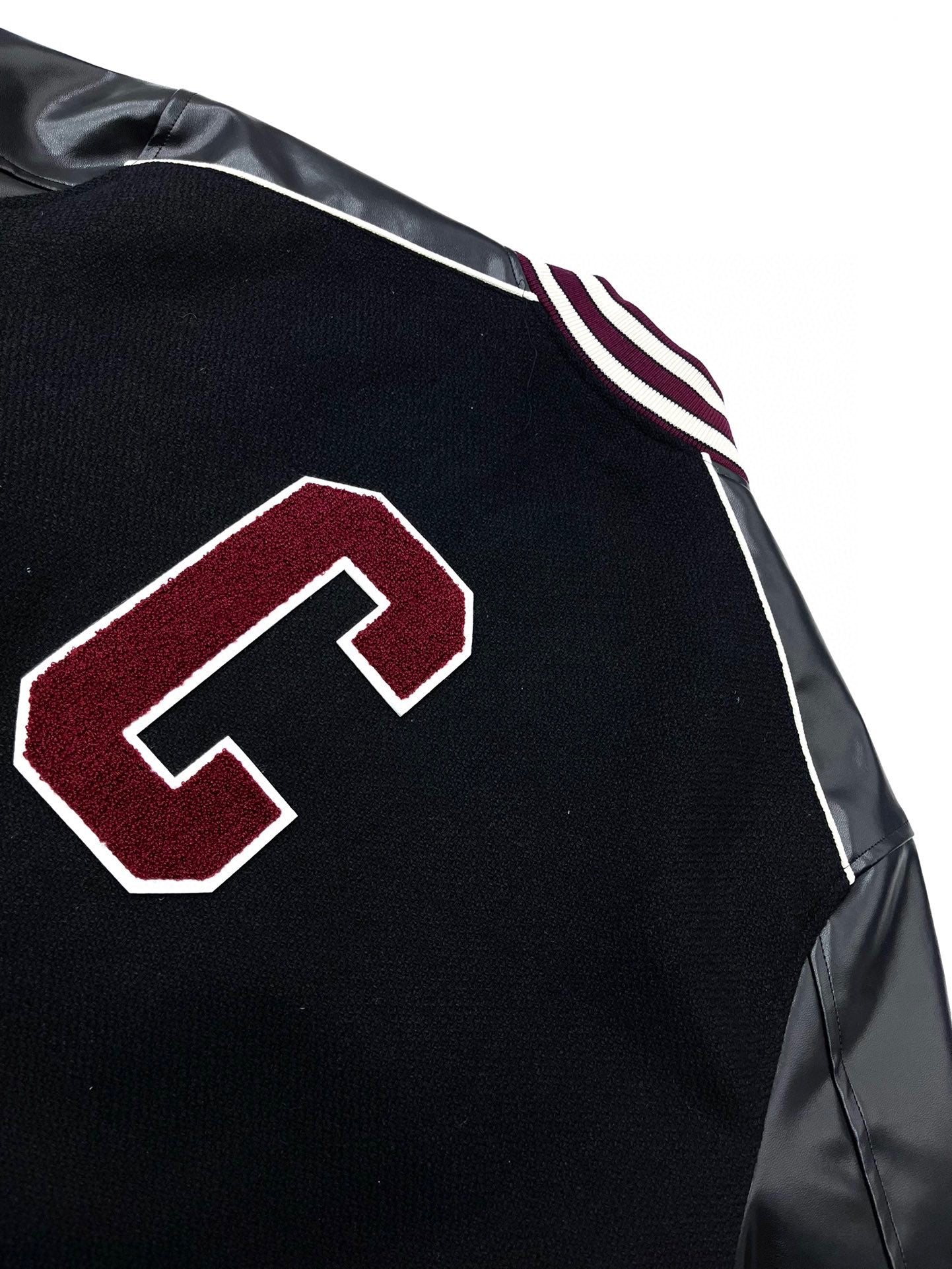 CELINE Classic Teddy Jacket in Black and Burgundy
