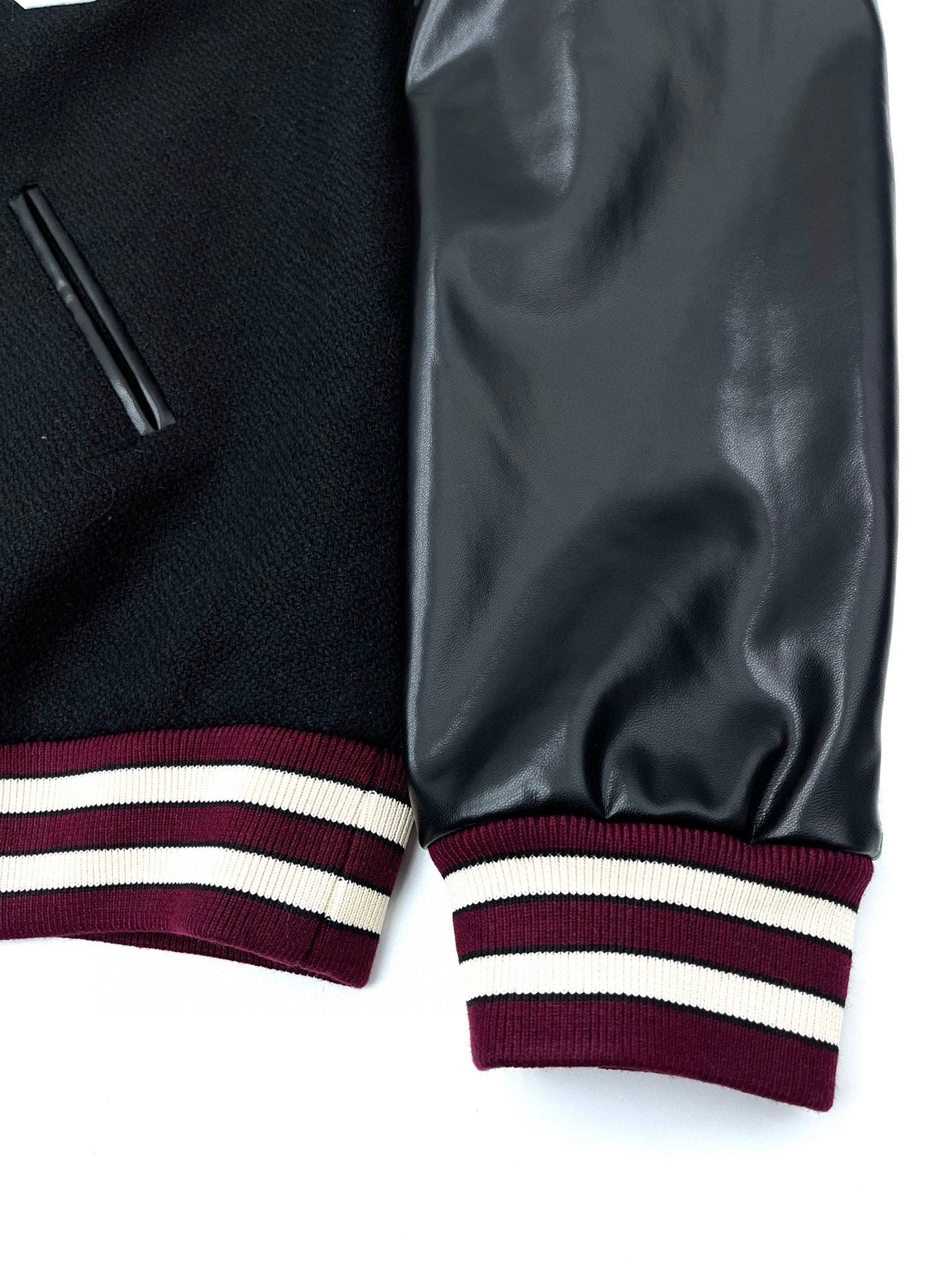 CELINE Classic Teddy Jacket in Black and Burgundy