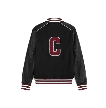 CELINE Classic Teddy Jacket in Black and Burgundy