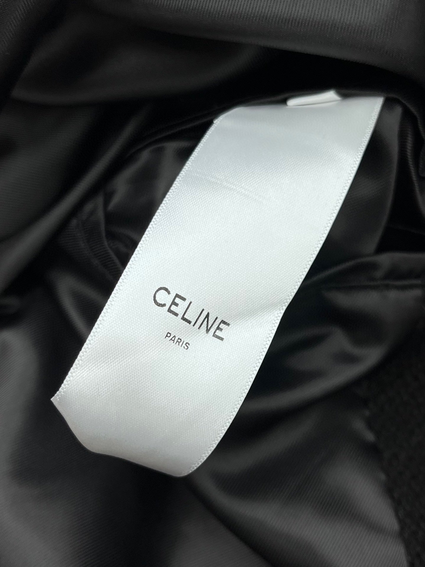 CELINE Classic Teddy Jacket in Black and Burgundy