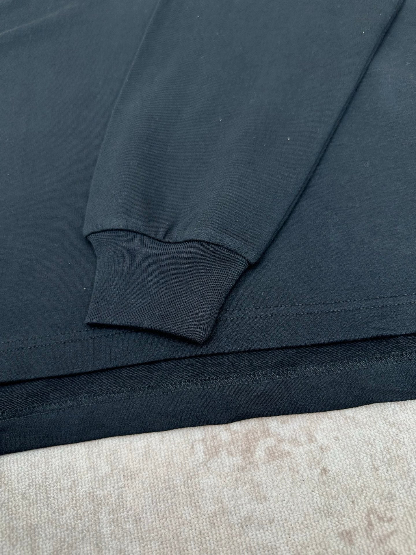 Balenciaga Men's Unity Sport Long Sleeve Shirt Collar Polo in Faded Black