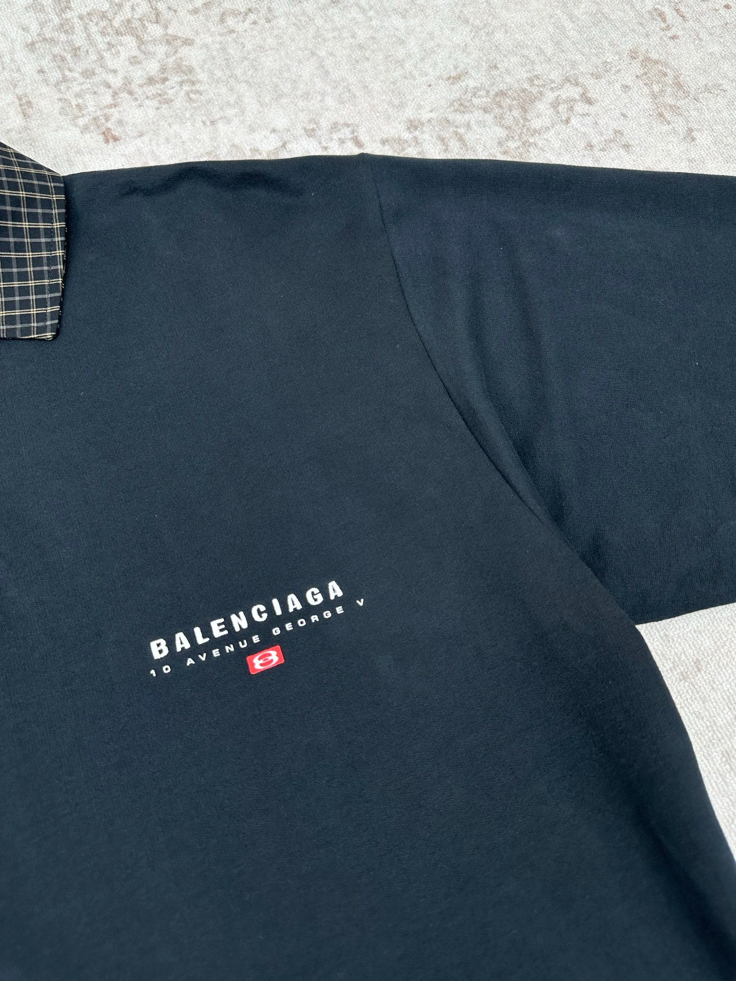 Balenciaga Men's Unity Sport Long Sleeve Shirt Collar Polo in Faded Black