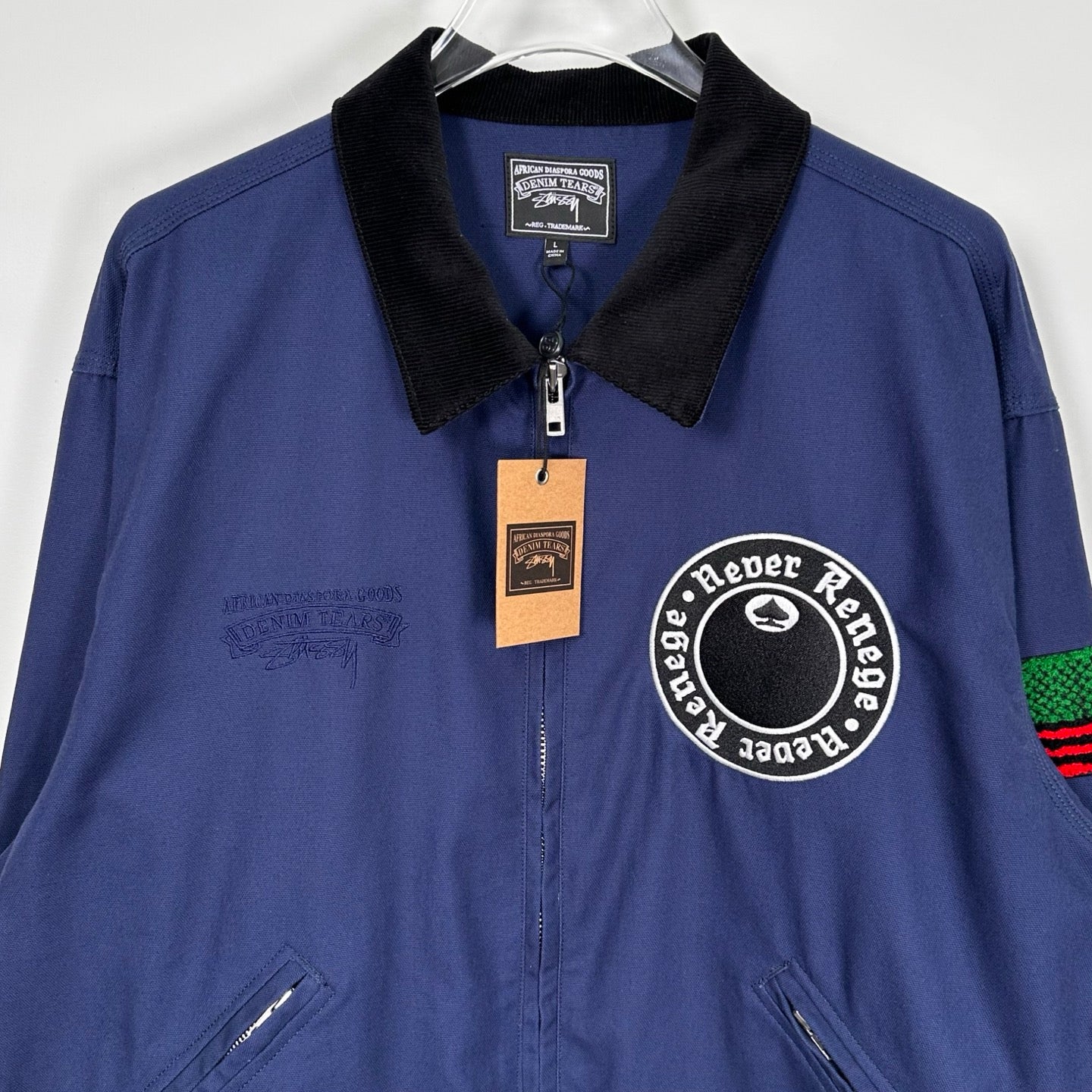 Denim Tears x Stussy Never Renege Canvas Work Jacket Navy/Black