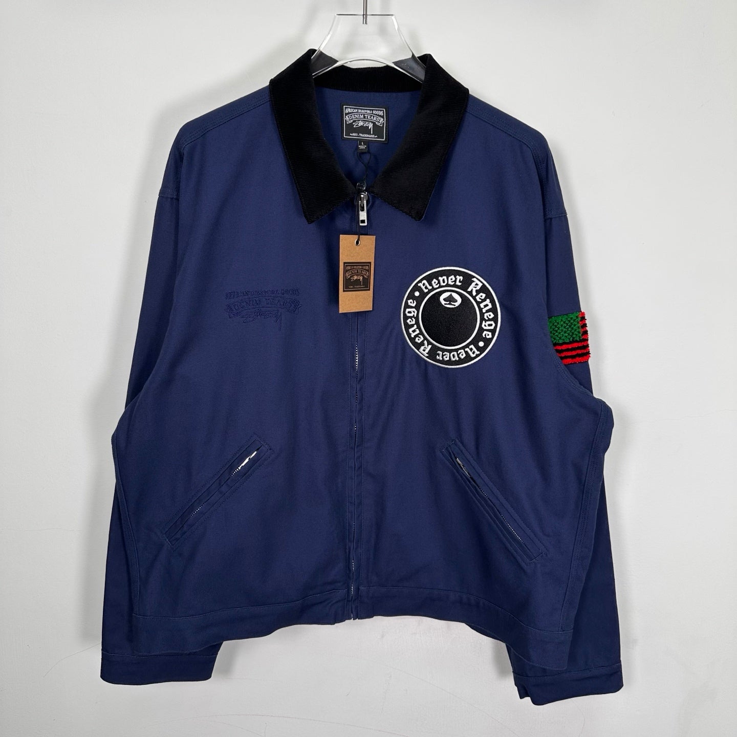 Denim Tears x Stussy Never Renege Canvas Work Jacket Navy/Black
