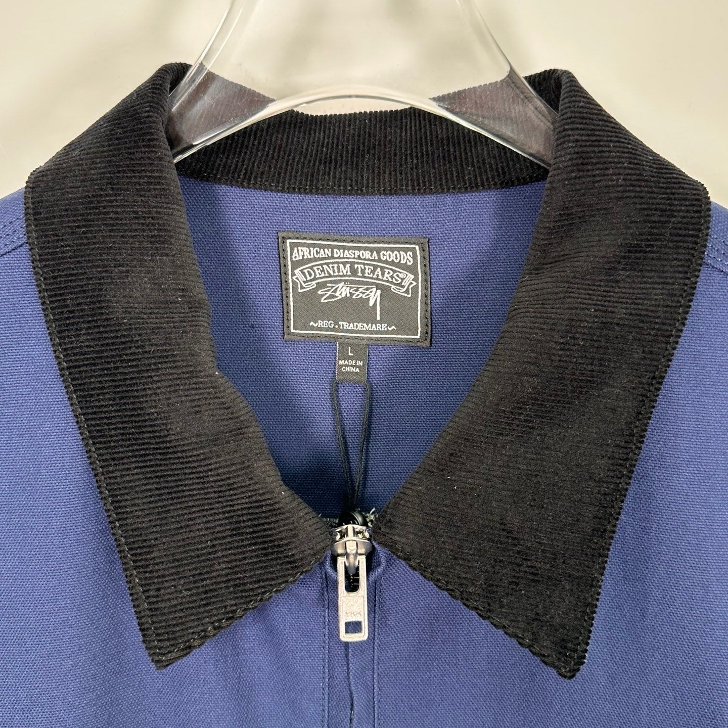 Denim Tears x Stussy Never Renege Canvas Work Jacket Navy/Black