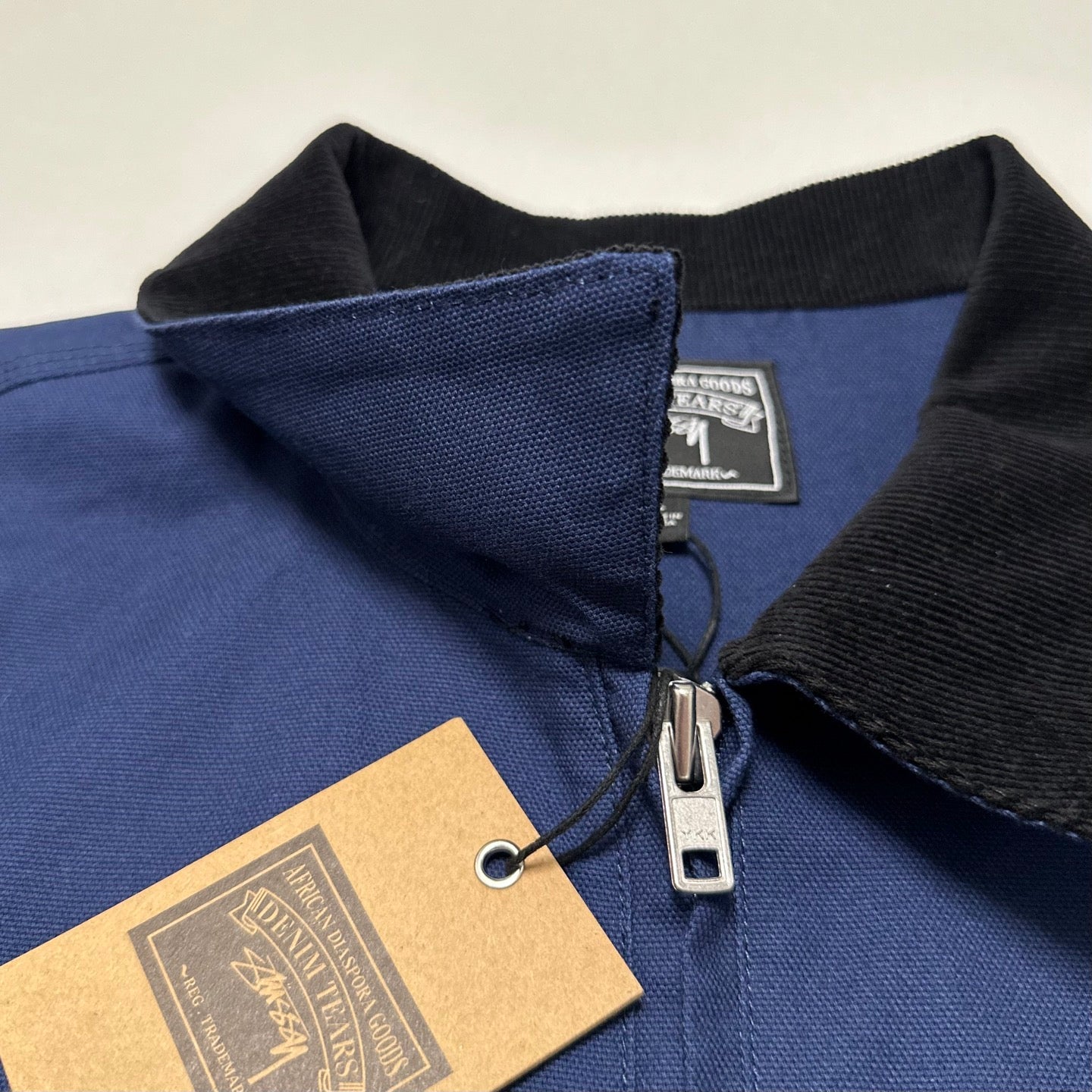Denim Tears x Stussy Never Renege Canvas Work Jacket Navy/Black