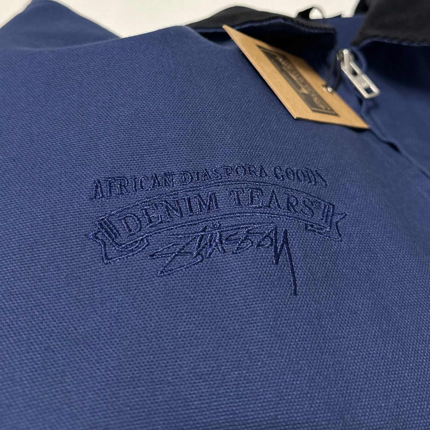 Denim Tears x Stussy Never Renege Canvas Work Jacket Navy/Black