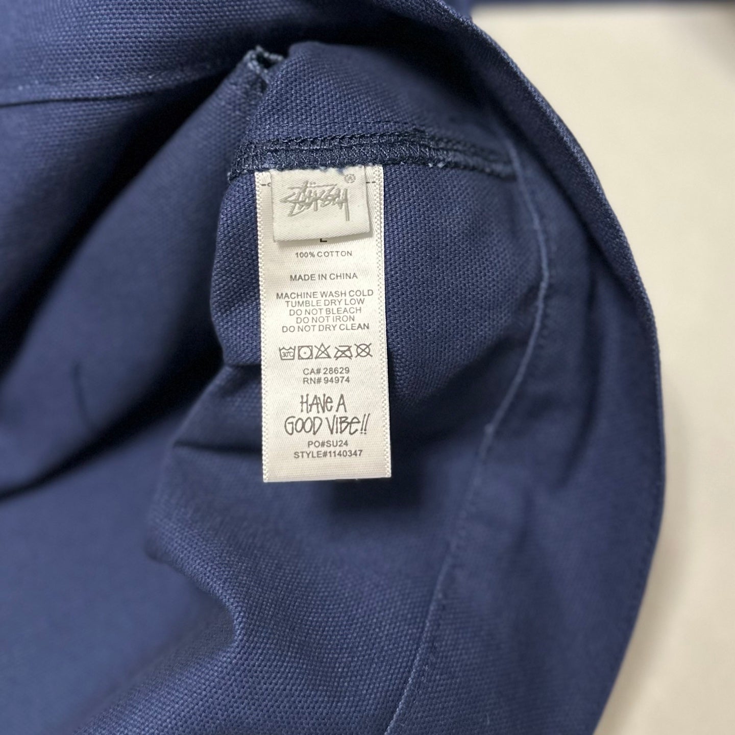 Denim Tears x Stussy Never Renege Canvas Work Jacket Navy/Black