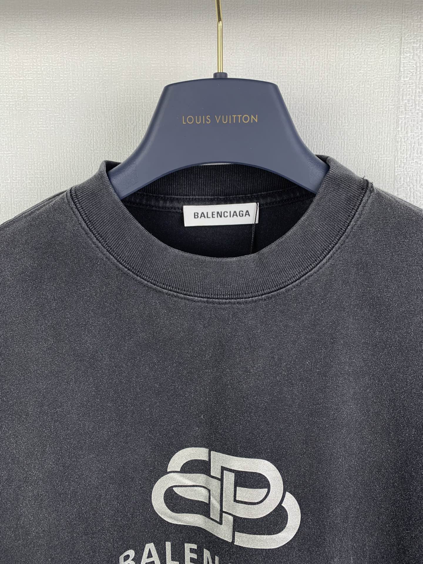 Balenciaga Black Boxy Tee with Logo Print and Balenciaga