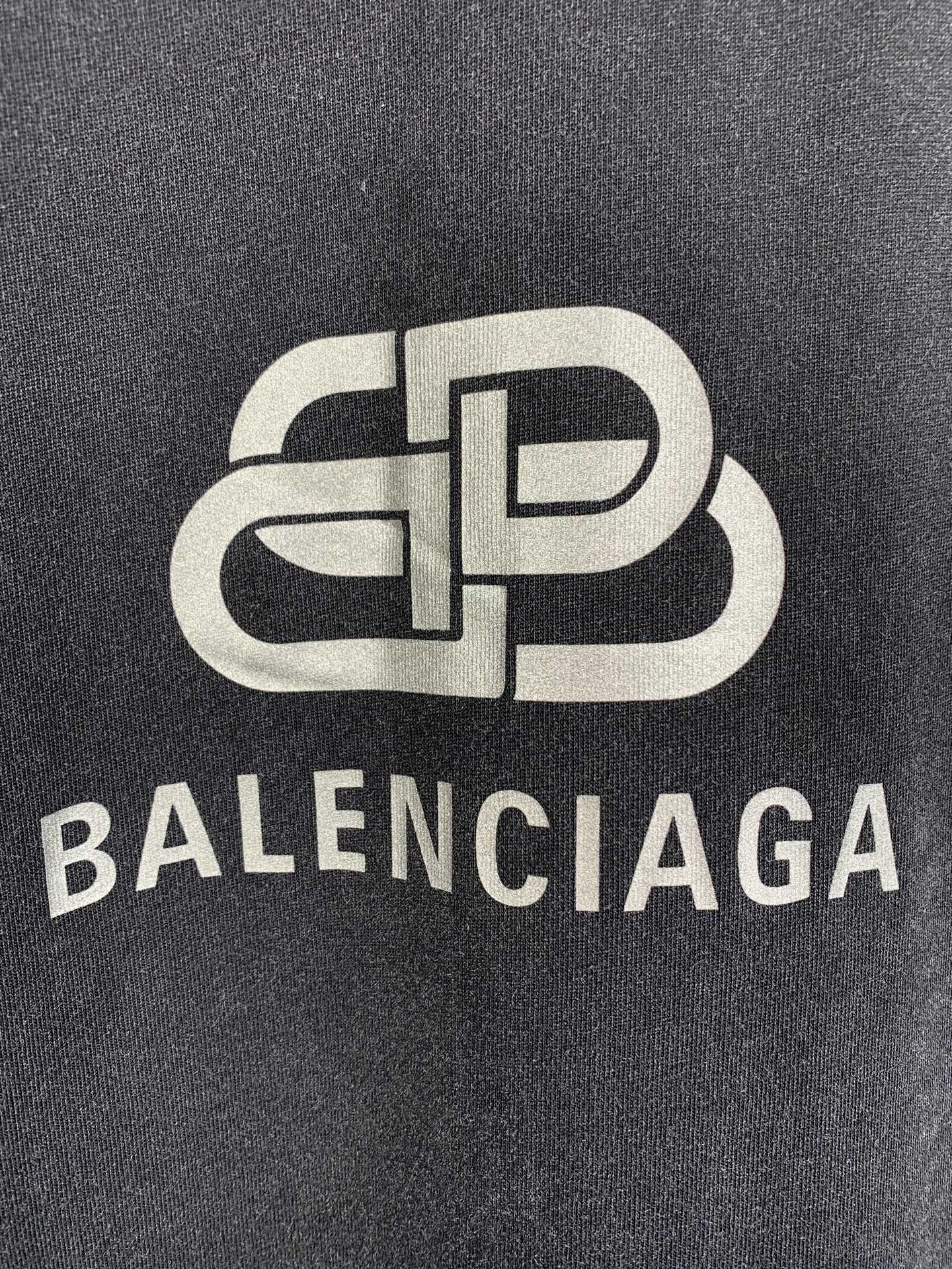 Balenciaga Black Boxy Tee with Logo Print and Balenciaga