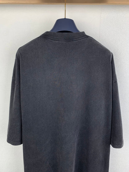 Balenciaga Black Boxy Tee with Logo Print and Balenciaga