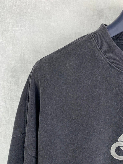 Balenciaga Black Boxy Tee with Logo Print and Balenciaga