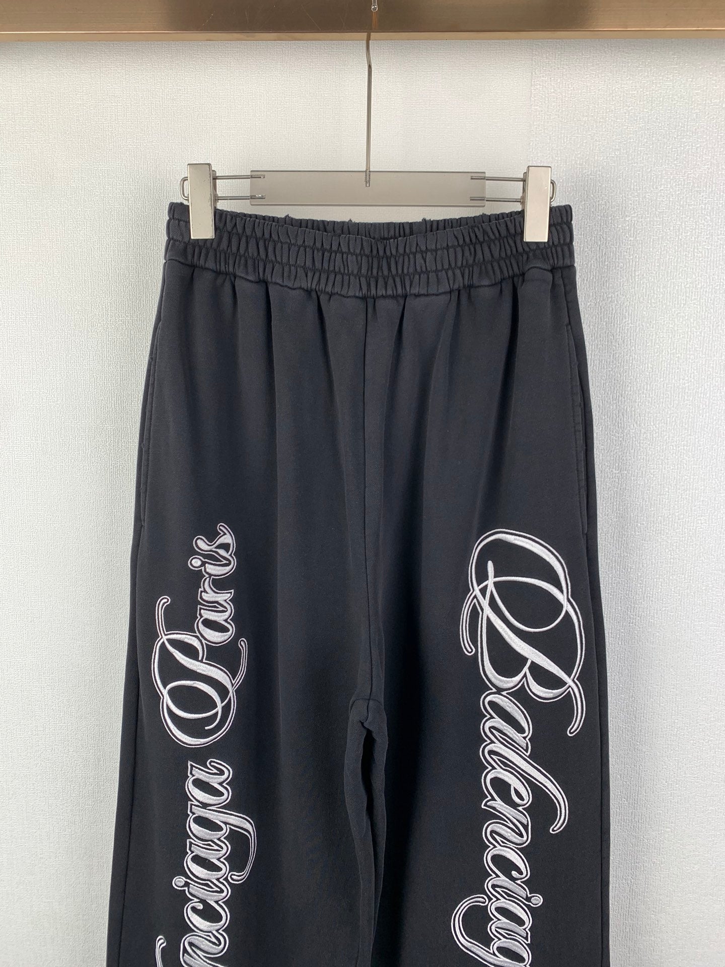 Balenciaga Cursive Baggy Pants for Men in Black/White