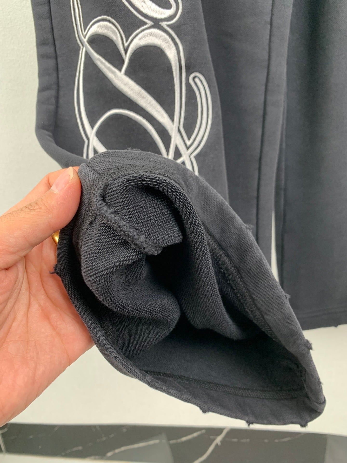 Balenciaga Cursive Baggy Pants for Men in Black/White