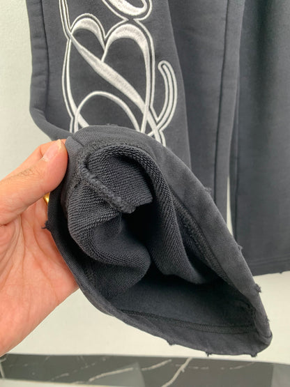 Balenciaga Cursive Baggy Pants for Men in Black/White