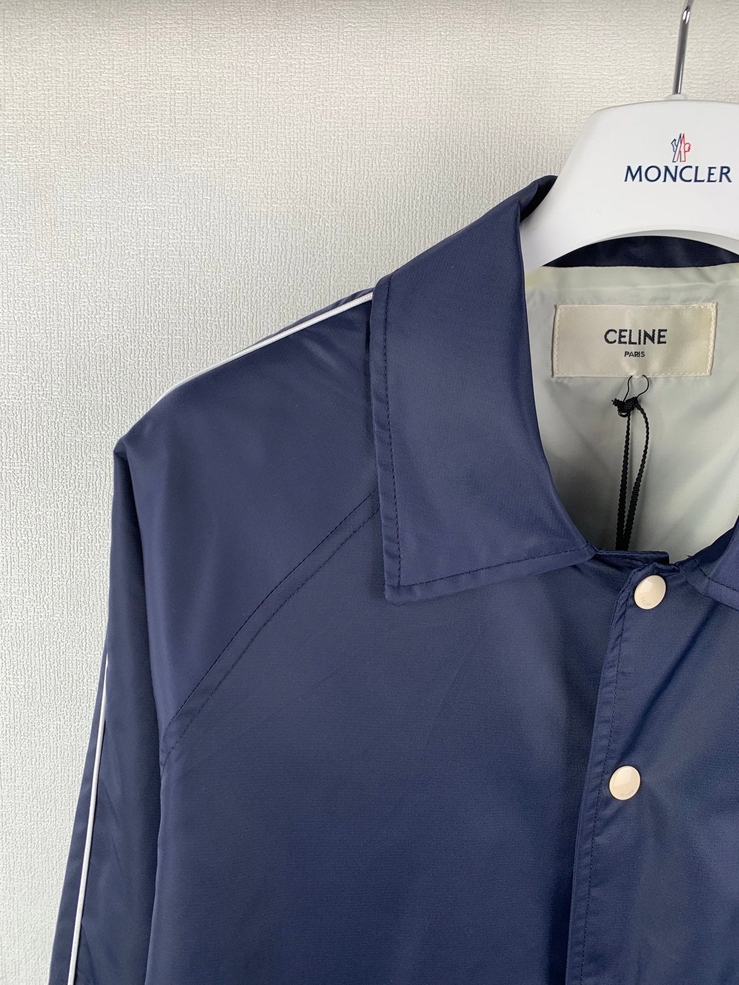 CELINE Teddy Collar Shirt 'Navy Blue'