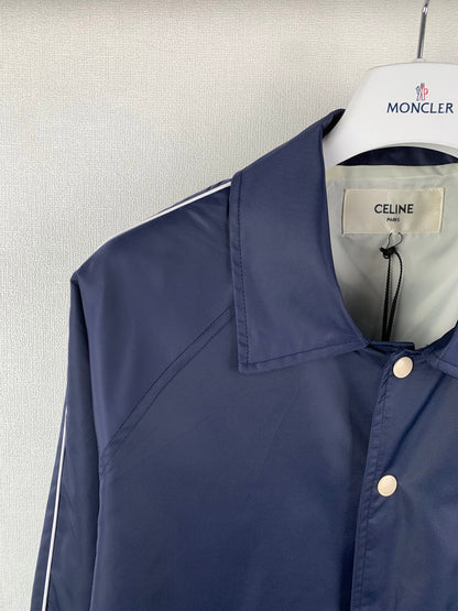 CELINE Teddy Collar Shirt 'Navy Blue'