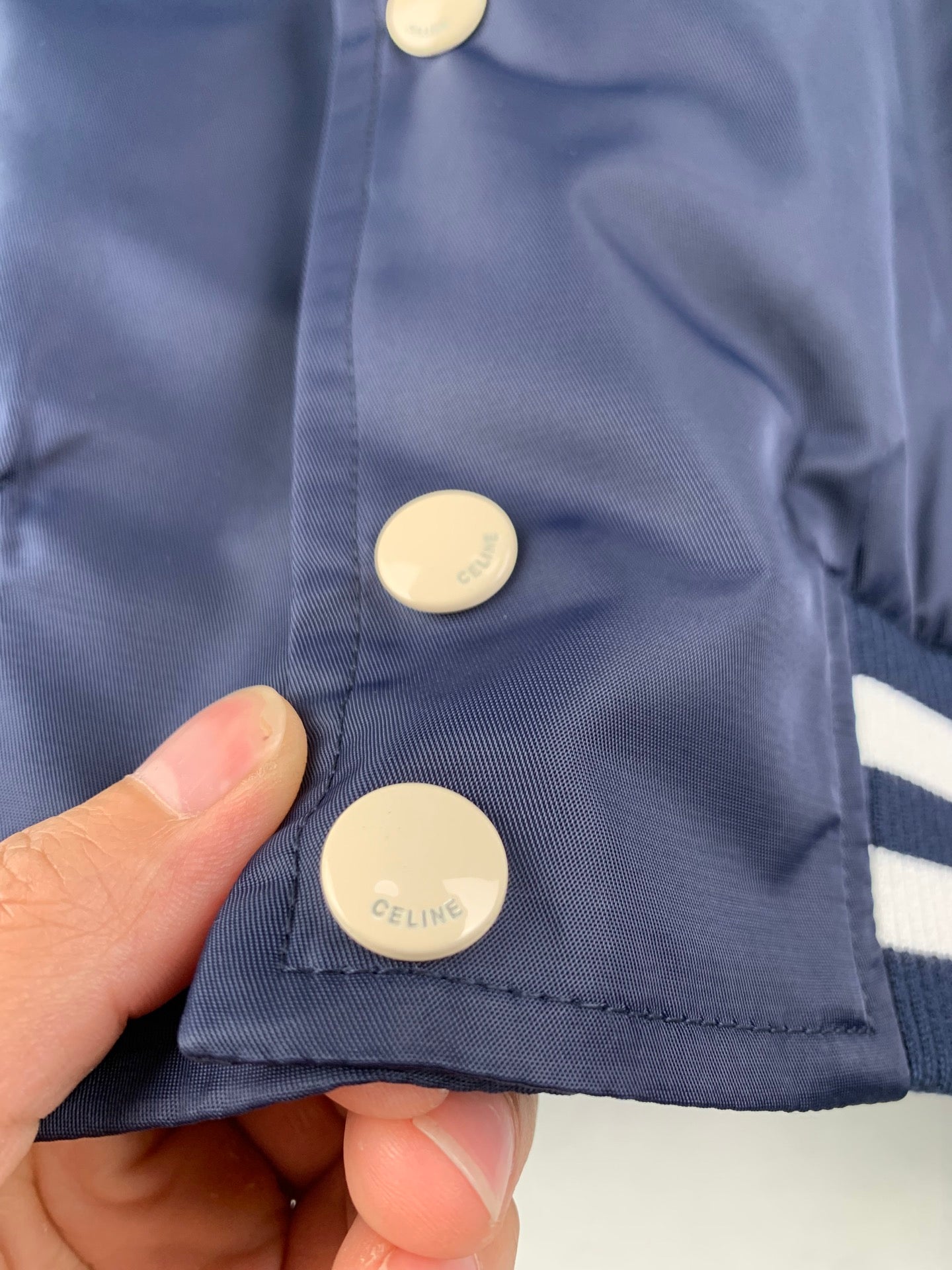 CELINE Teddy Collar Shirt 'Navy Blue'
