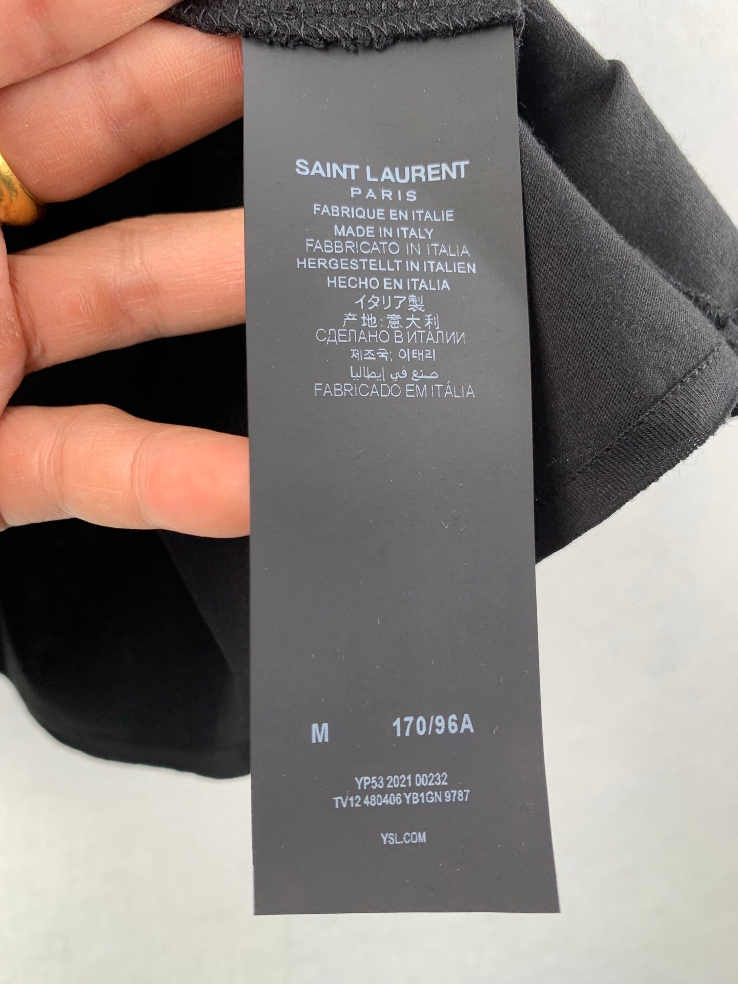 Saint Laurent Signature Logo-Print Cotton T-shirt