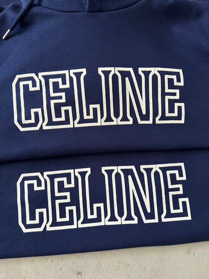 CELINE Loose Hoodie in Cotton Fleece