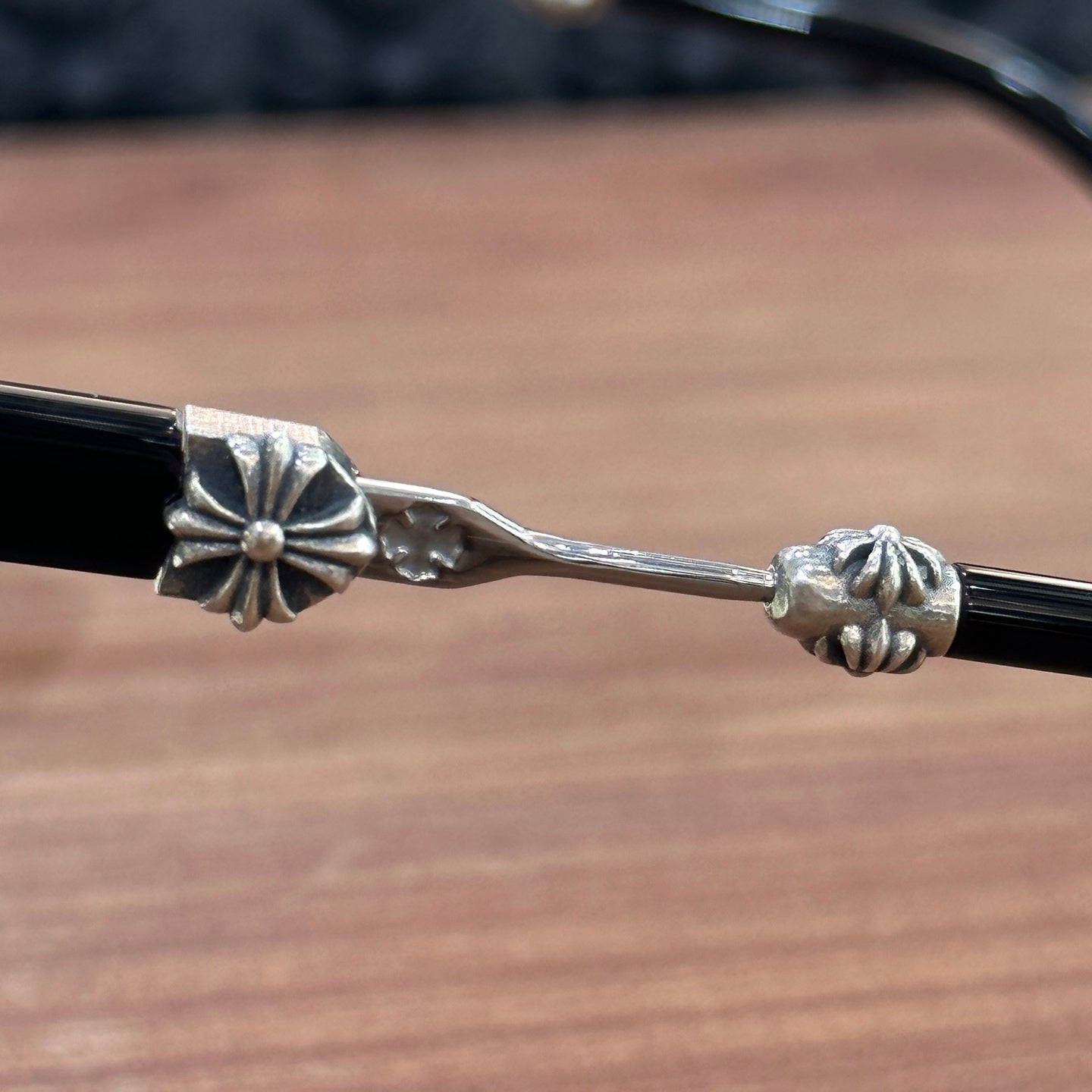 Chrome Hearts DUCK BUTTER Silver Sword Black Square Optical Glasses Unisex DUCK BUTTER BKSS