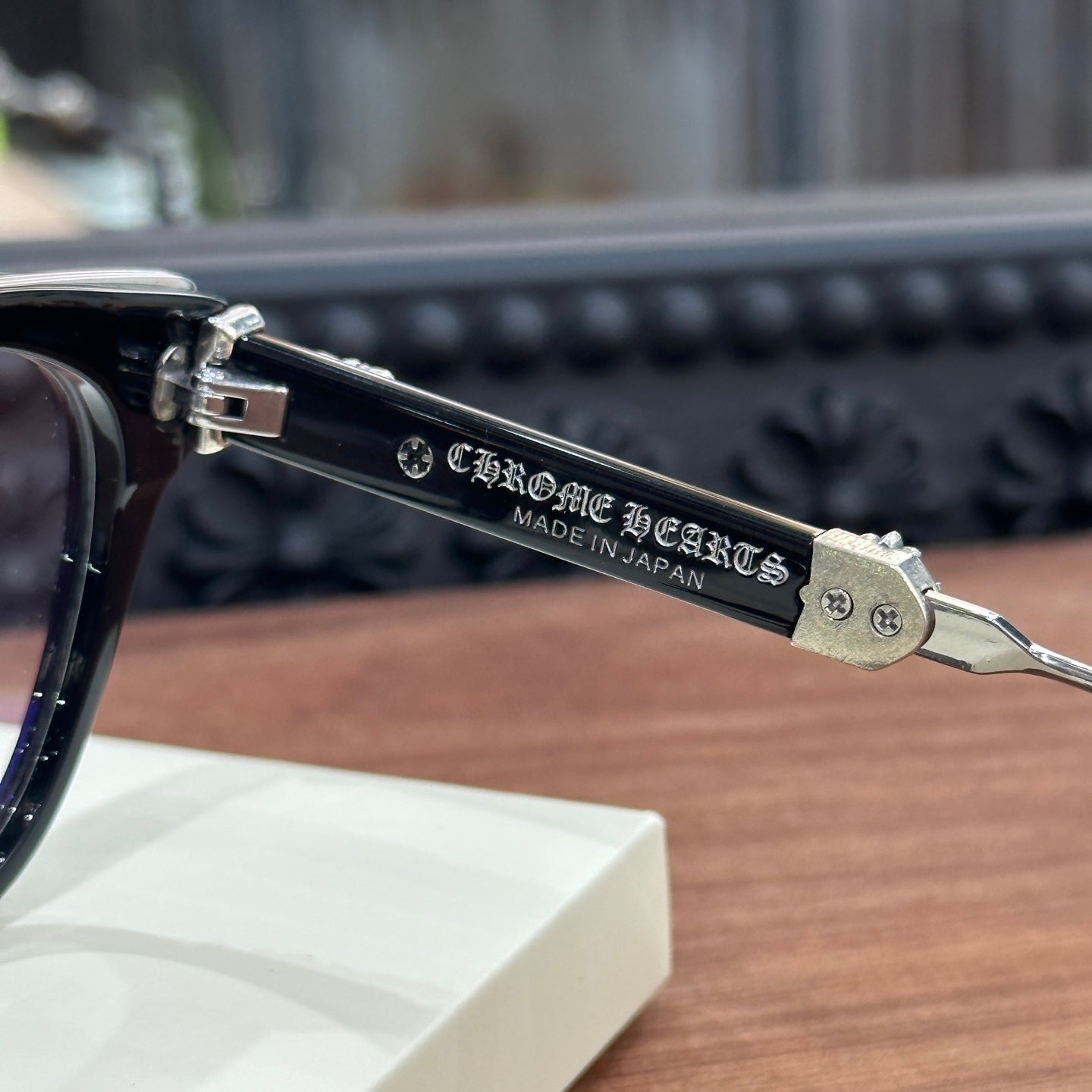 Chrome Hearts DUCK BUTTER Silver Sword Black Square Optical Glasses Unisex DUCK BUTTER BKSS