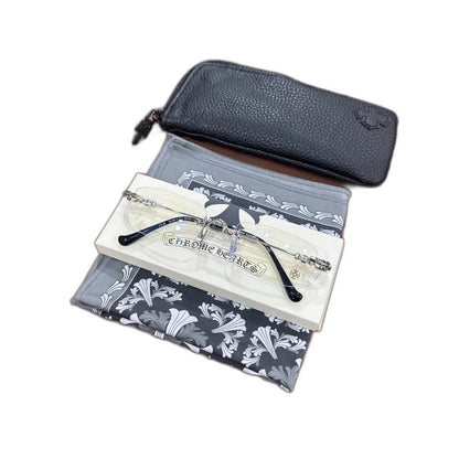 Chrome Hearts eyeglasses frame PILLS III GP-BK-P 55, floral square design, suitable for both men and women
