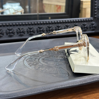 Chrome Hearts DUCK BUTTER Silver Sword Black Square Optical Glasses Unisex DUCK BUTTER BKSS