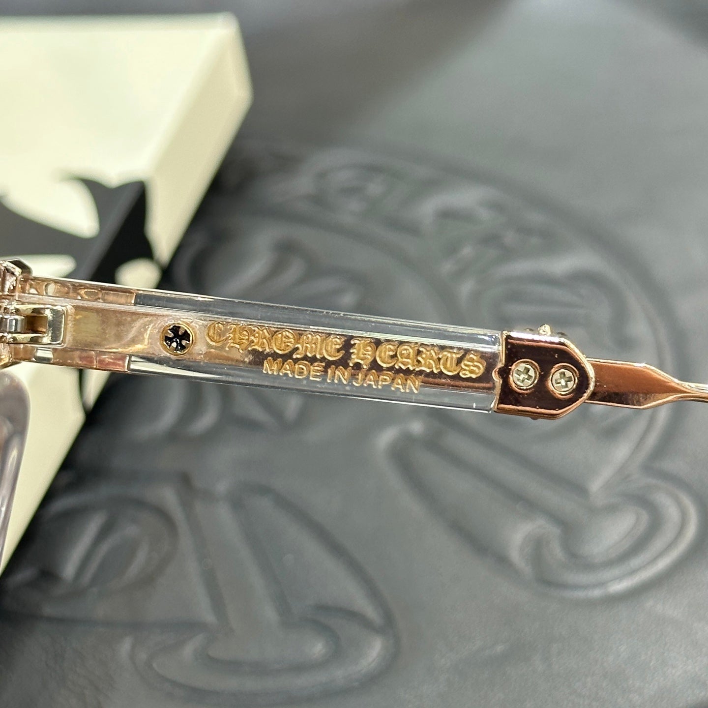 Chrome Hearts DUCK BUTTER Silver Sword Black Square Optical Glasses Unisex DUCK BUTTER BKSS