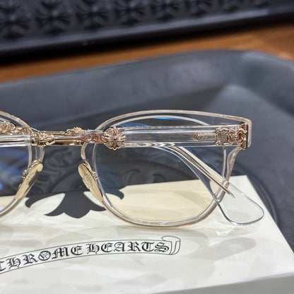 Chrome Hearts DUCK BUTTER Silver Sword Black Square Optical Glasses Unisex DUCK BUTTER BKSS