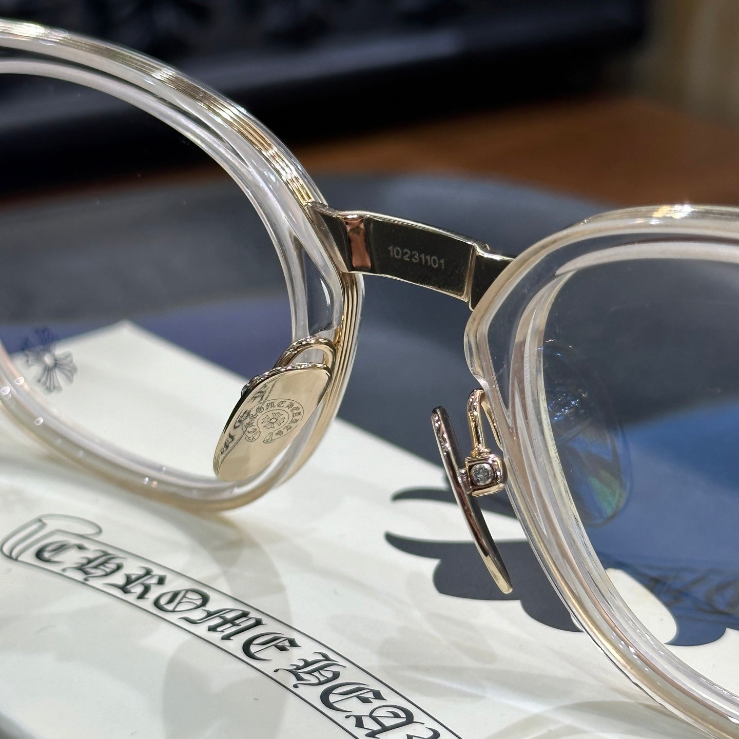 Chrome Hearts DUCK BUTTER Silver Sword Black Square Optical Glasses Unisex DUCK BUTTER BKSS
