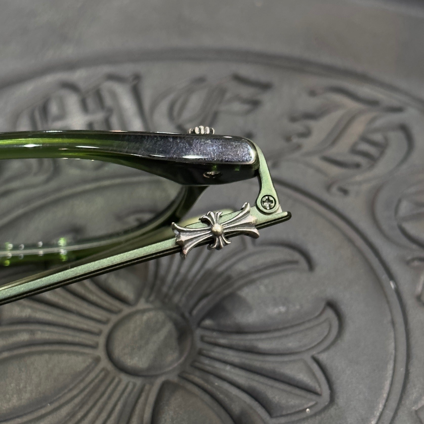 Chrome Hearts Green Irregular Optical Glasses Unisex